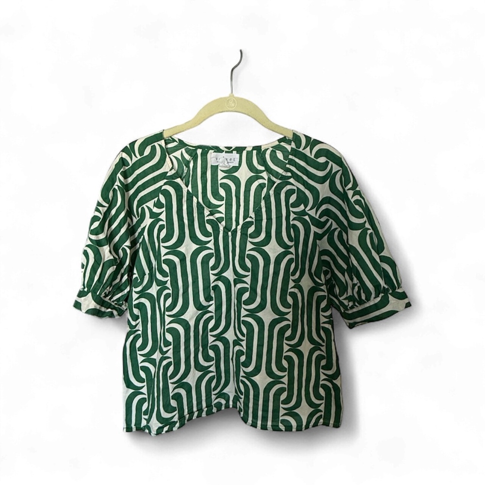 Velvet by Graham & Spencer Patterned Puff Sleeve Blouse